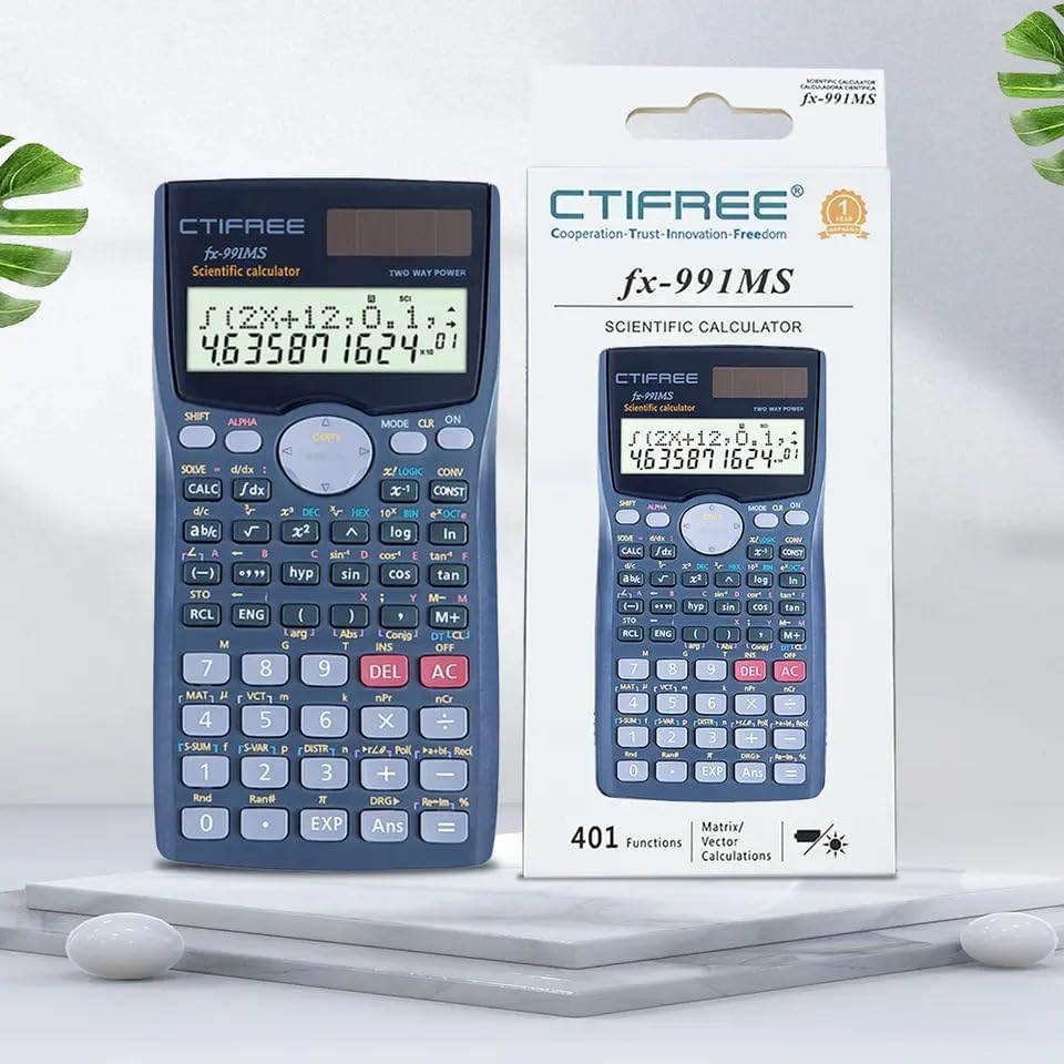 CTIFREE Calculadora científica FX-991MS College Middle School Matemáticas 401 Función Calculadora Cientifica Calculadora científica de doble potencia