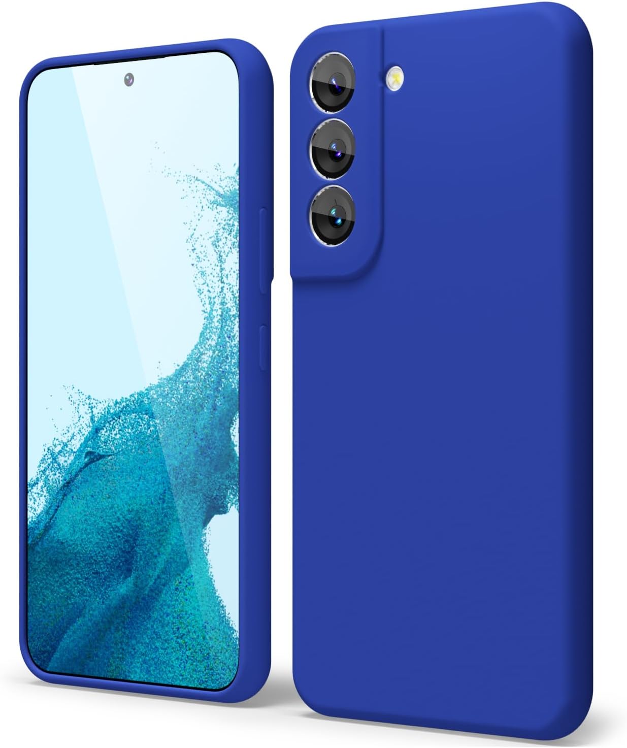 oakxco Funda para teléfono Samsung Galaxy S22 de silicona líquida, bonita funda de gel de TPU suave y delgada para mujeres y niñas, diseño estético,