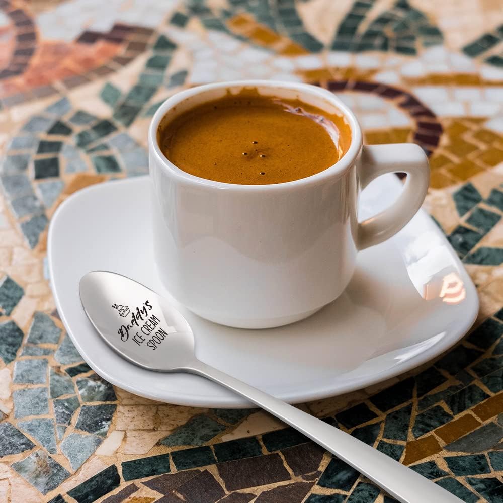 Cuchara de helado para regalo para papá nuevo, cuchara de helado para papá, regalo de cumpleaños y Navidad para papá primerizo, regalos para papá de