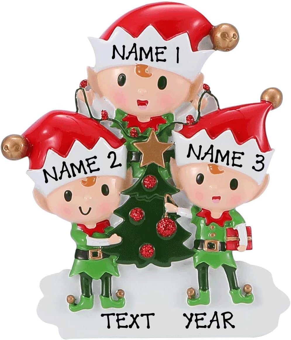 Adorno de Navidad personalizado de Elfos Doing Things 2023  Decoración de elfos para árbol de Navidad familiar  Adorno decorativo personalizado de