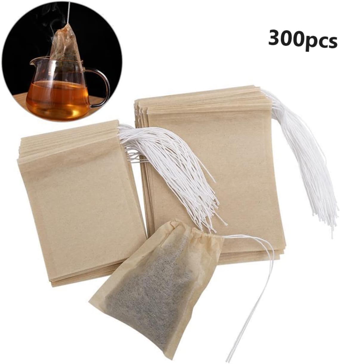 Tofficu Filtros 300pcs Desechables Café Té Colador Hojas Sueltas Bolsas de Té Sopa Infusor de Té Desechable Bolsa de Té Bolsa de Embalaje Desechable