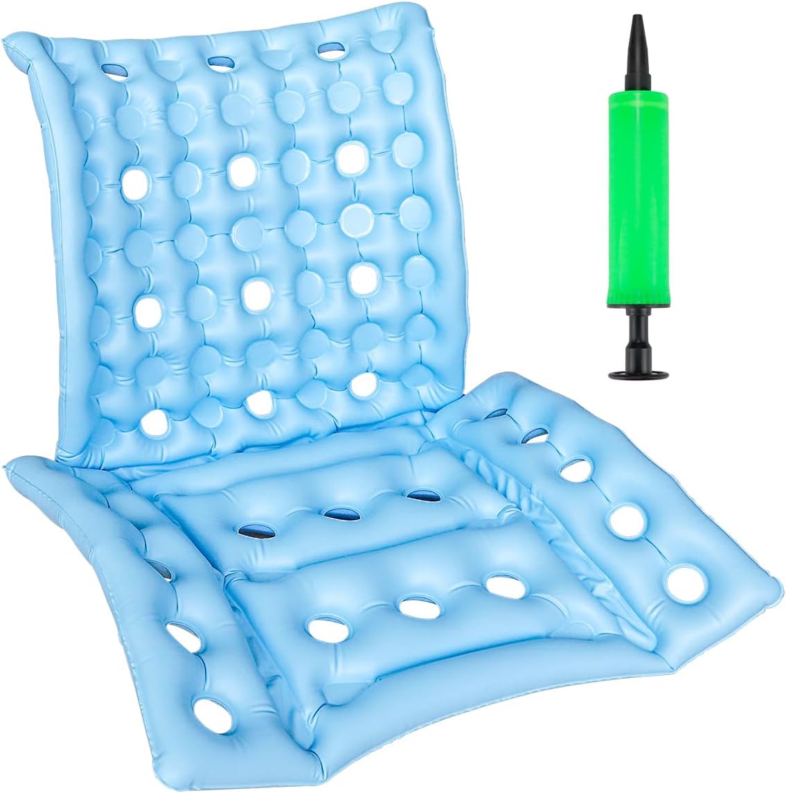 Cojín de asiento inflable, cojín portátil para asiento de viaje, cojín para silla de ruedas, respaldo transpirable, cojín de aire para úlceras por