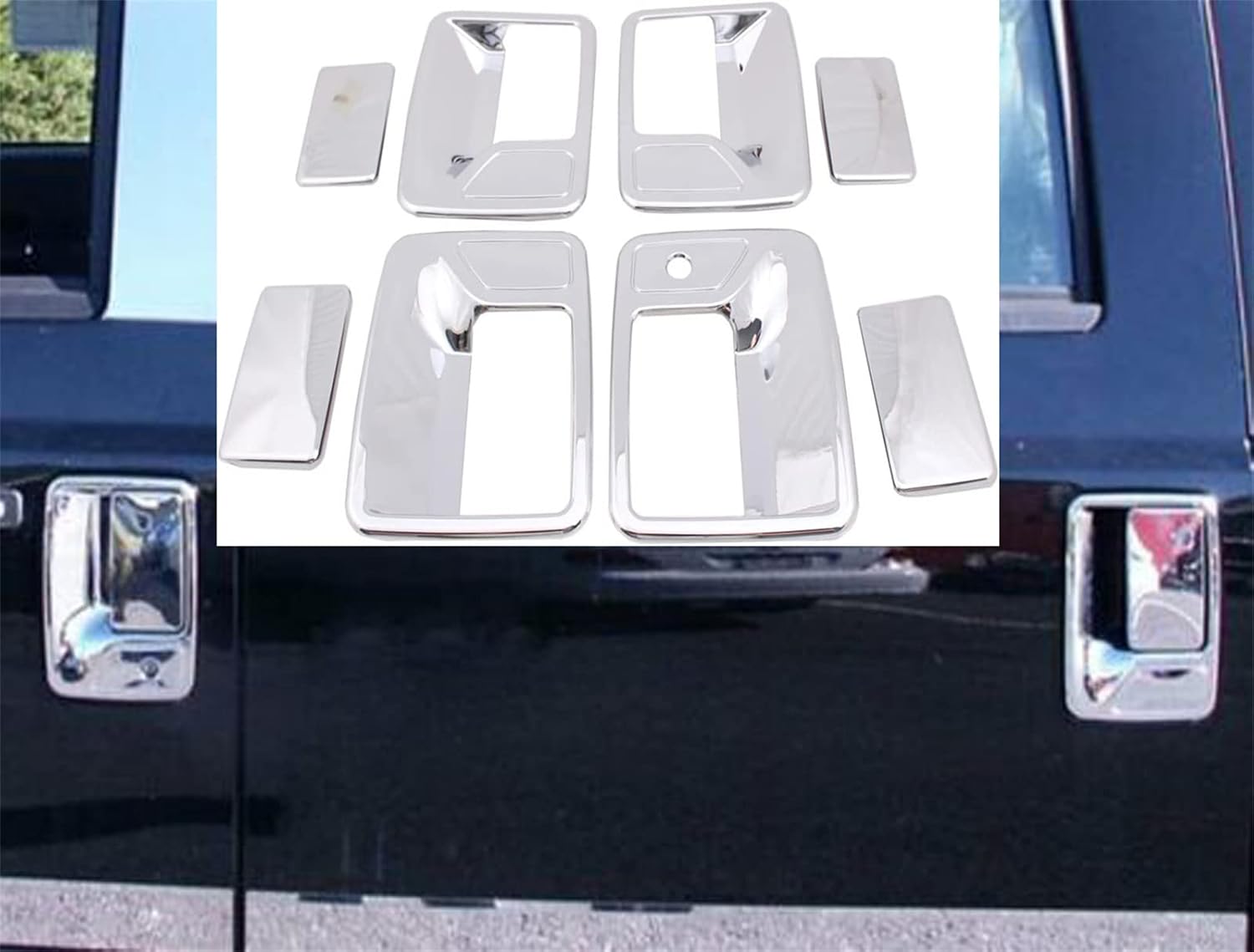 AUCERAMIC Tapas cromadas para manijas de puerta, compatibles con Ford F250 F350 F450 F550 Super Duty 2000-2005 para Ford Excursion 4 puertas sin