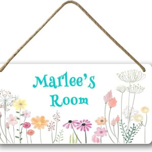 Letrero de puerta de flores personalizado para dormitorio de niñas, bebé, cuarto de bebé, placa de madera, nombre personalizado, habitación de Letrero de puerta de flores personalizado para dormitorio de niñas, bebé, cuarto de bebé, placa de madera, nombre personalizado, habitación de
