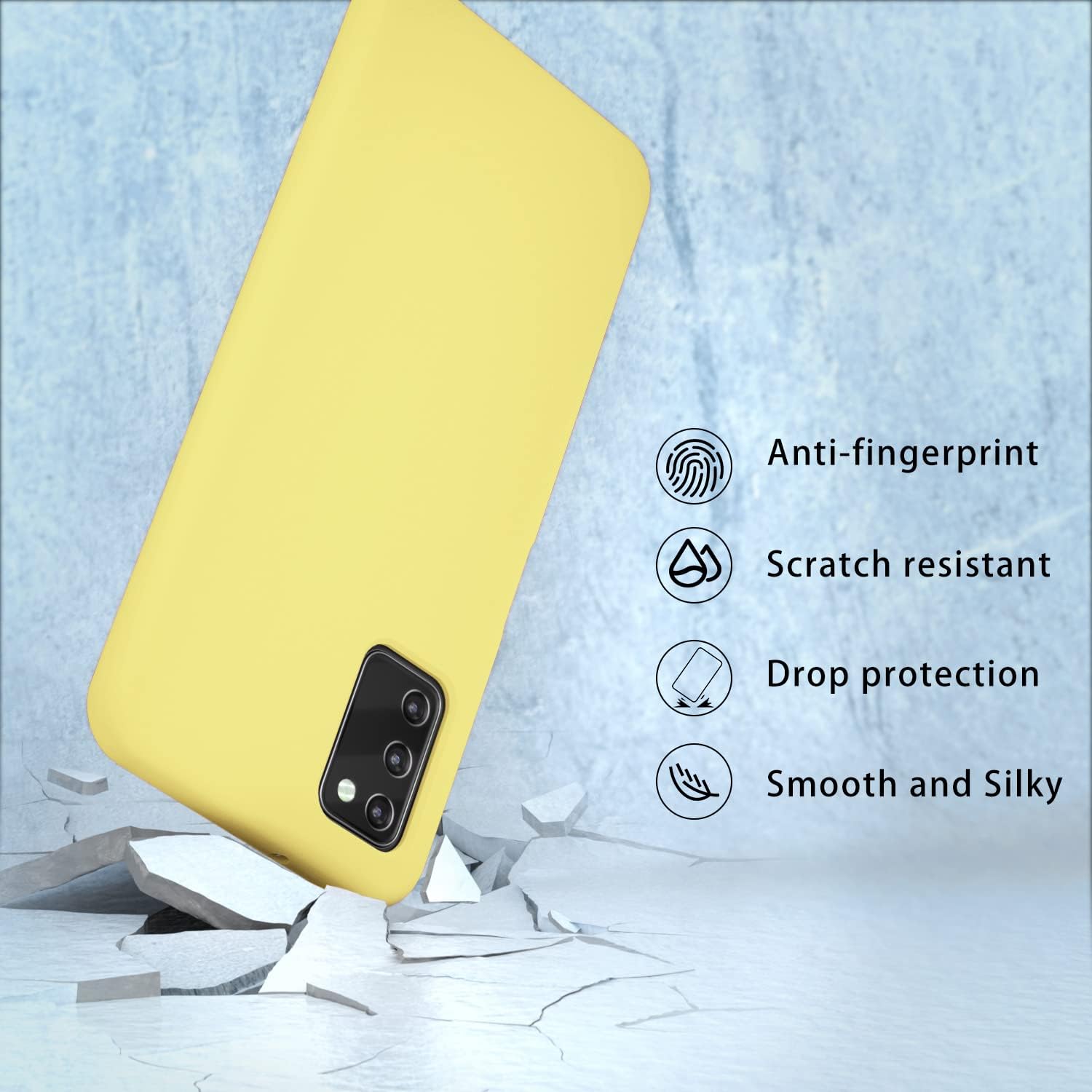 SYMOCA Liqiud – Funda de silicona para Samsung Galaxy A03S de silicona sedosa, delgada, de cuerpo completo, a prueba de golpes, con forro de