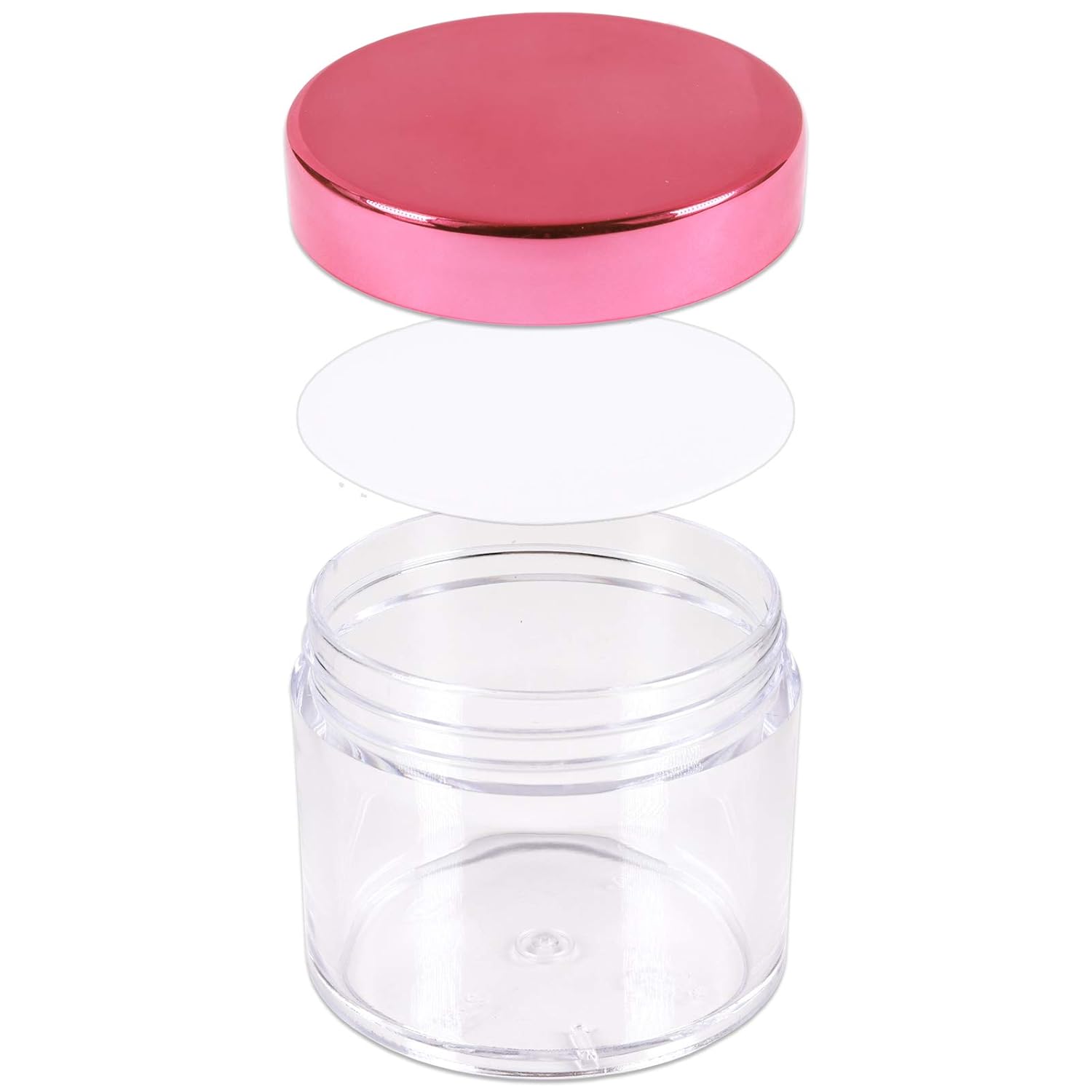 Beauticom – Contenedor de primera calidad, redondo, transparente, a prueba de fugas (2 onzas). Recipientes plásticos de almacenamiento para viajes,