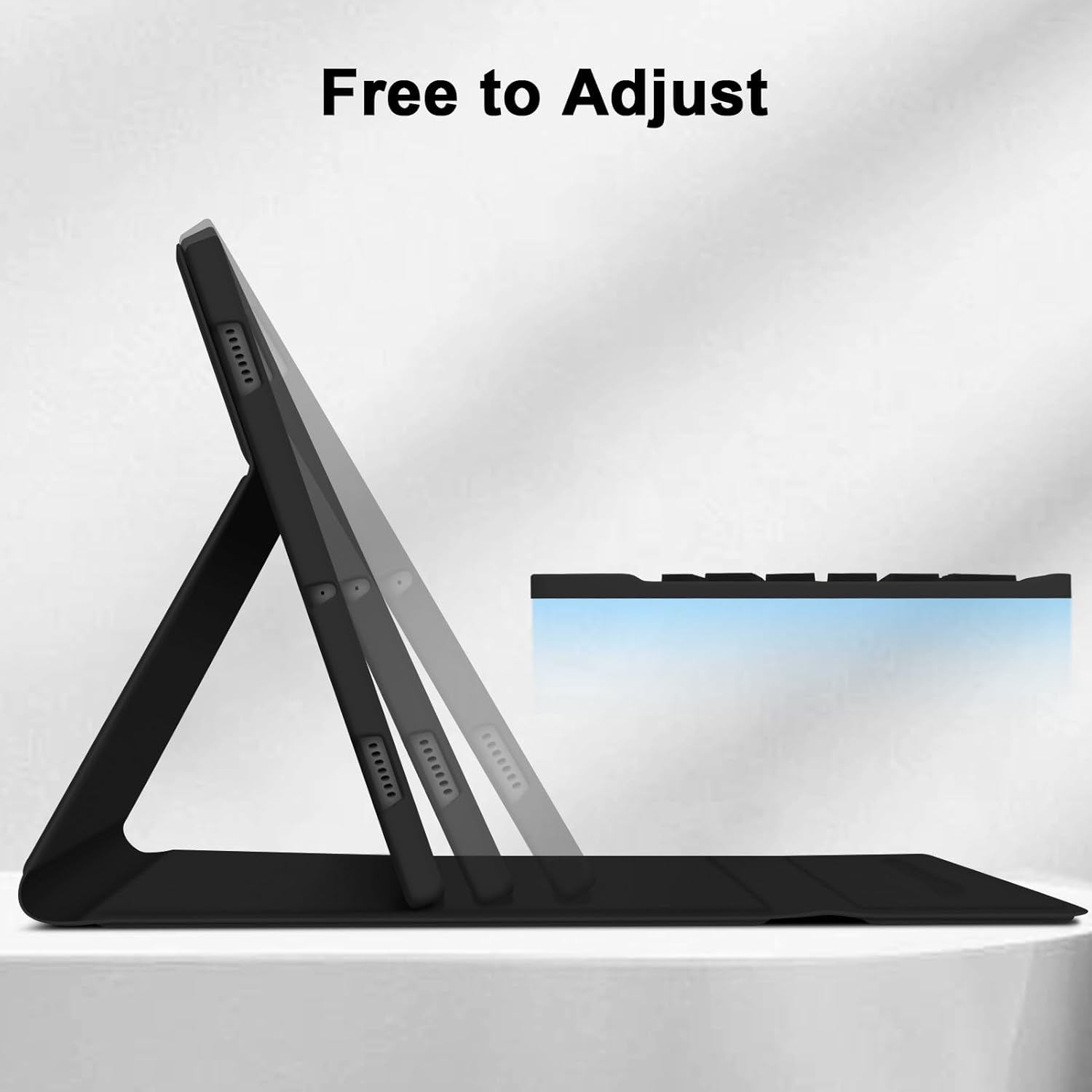 GOKOCO Samsung Galaxy Tab S9 FE 10.9″S9 11″ Funda de teclado desmontable magnética con soporte para S Pen para SM-X710X716BX718USM-X510SM-X516-Negro