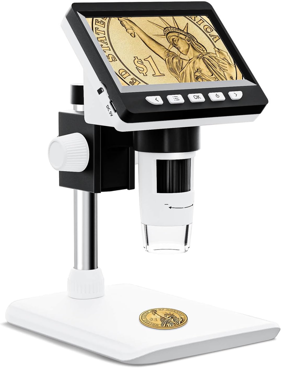 CIMELR Microscopio digital LCD, microscopio para niños, microscopio USB portátil, cámara de microscopio de monedas de aumento 50X-1000X para