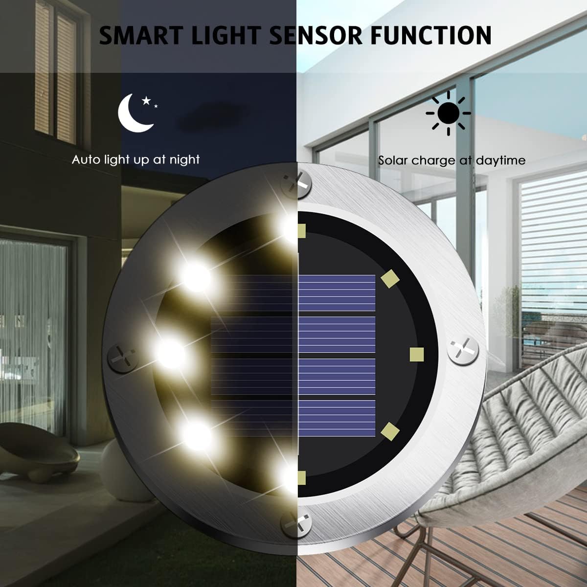 Luces solares para exteriores, paquete de 12 unidades, luces solares de jardín para exteriores, impermeables, luces solares brillantes en el suelo,