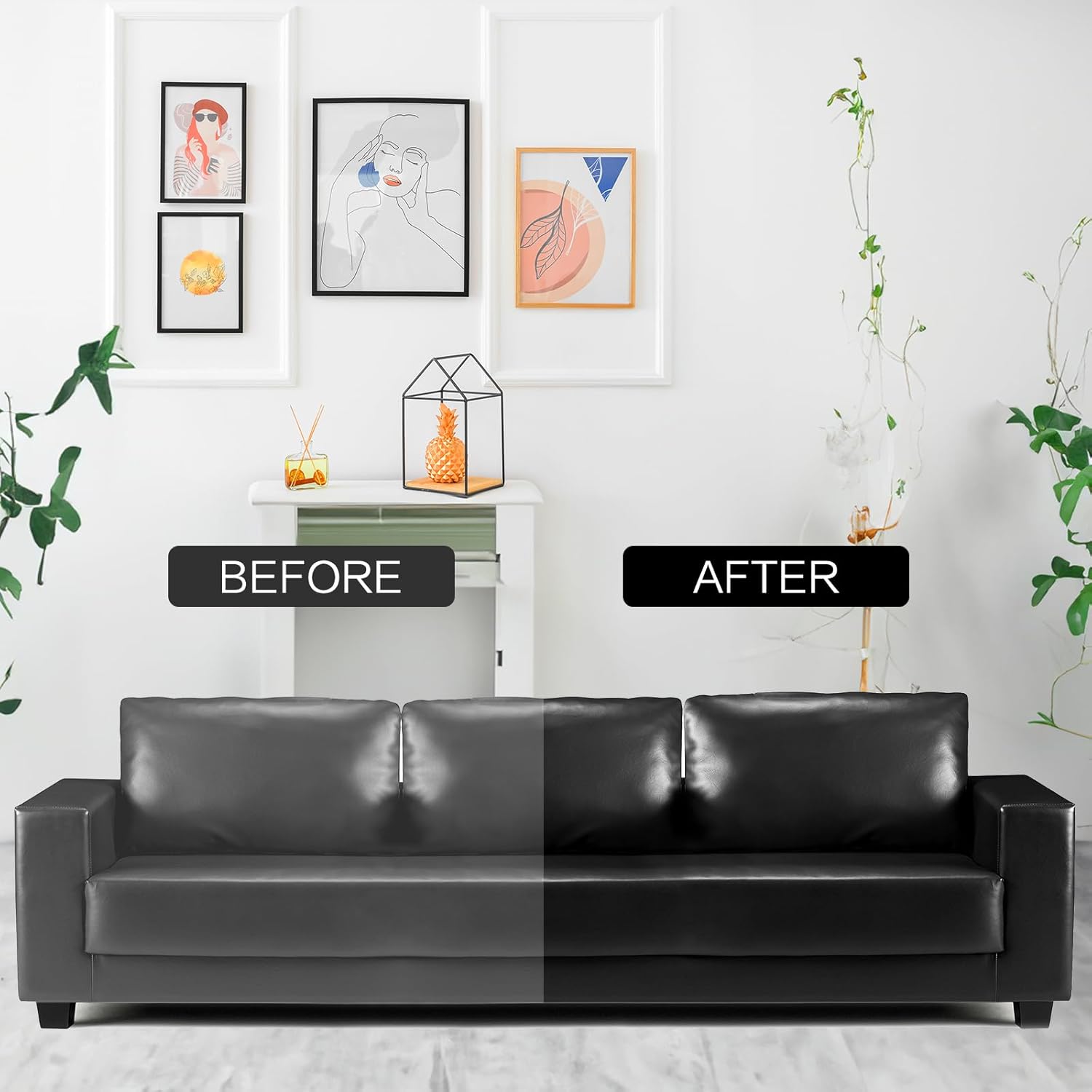 Bálsamo de recoloración de cuero, kit de reparación de cuero blanco para muebles, tinte de cuero, recolor, renovación, reparación y restauración de