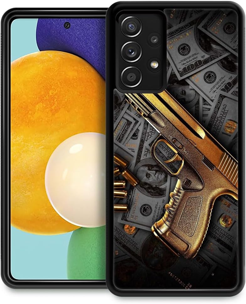 CARLOCA Compatible with Samsung Galaxy A32 4G Case,Gold USA Money Pattern,Ultra Protection Shockproof Soft Silicone TPU Non-Slip Back for Samsung