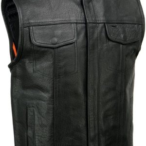 Milwaukee Leather Chaleco de cuero para motociclista estilo club negro para hombre, Sh2036-negro Milwaukee Leather Chaleco de cuero para motociclista estilo club negro para hombre, Sh2036-negro