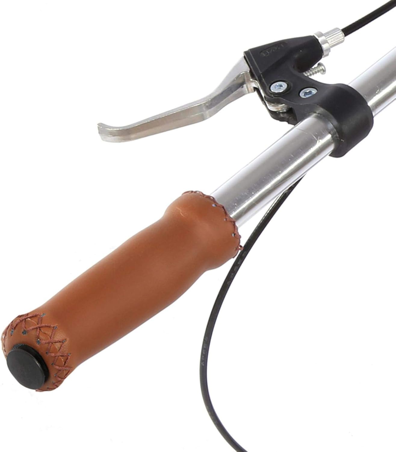 1 par de empuñaduras de manillar de bicicleta, empuñaduras retro de cuero sintético para manillar de bicicleta, empuñaduras para MTB BMX, bicicleta