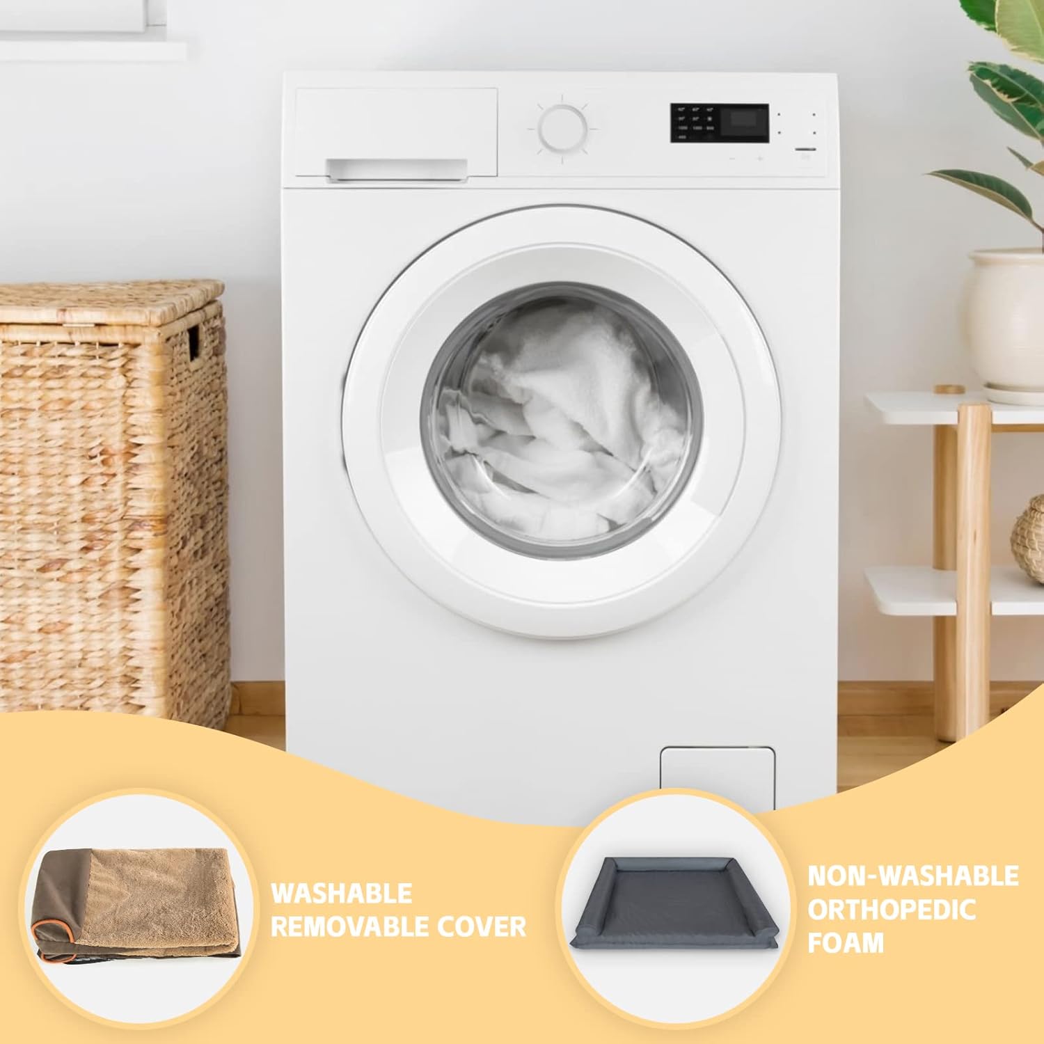 Cama grande para perros, camas para perros grandes, cama grande lavable con funda extraíble lavable, cama para perros al aire libre, cama lavable