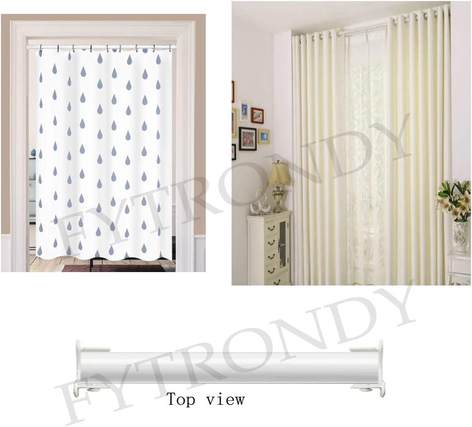 White Edition – Soporte para barra de armario de acero inoxidable, soporte de enchufe de tipo abierto en forma de U, soporte de armario, barra de