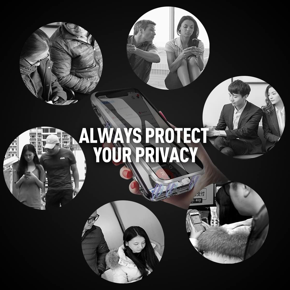 ESTPEAK – Funda magnética compatible con iPhone 13 Pro 2021, protector de pantalla magnético de doble cara y antiespía, funda protectora trasera de