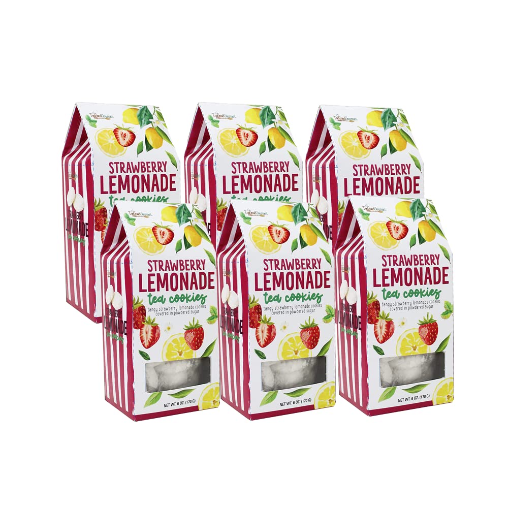 Too Good Gourmet Paquete de 6 galletas de té de limonada  Sabor a fresa  Horneado suave a la perfección  Deliciosos postres y aperitivos  Embalaje