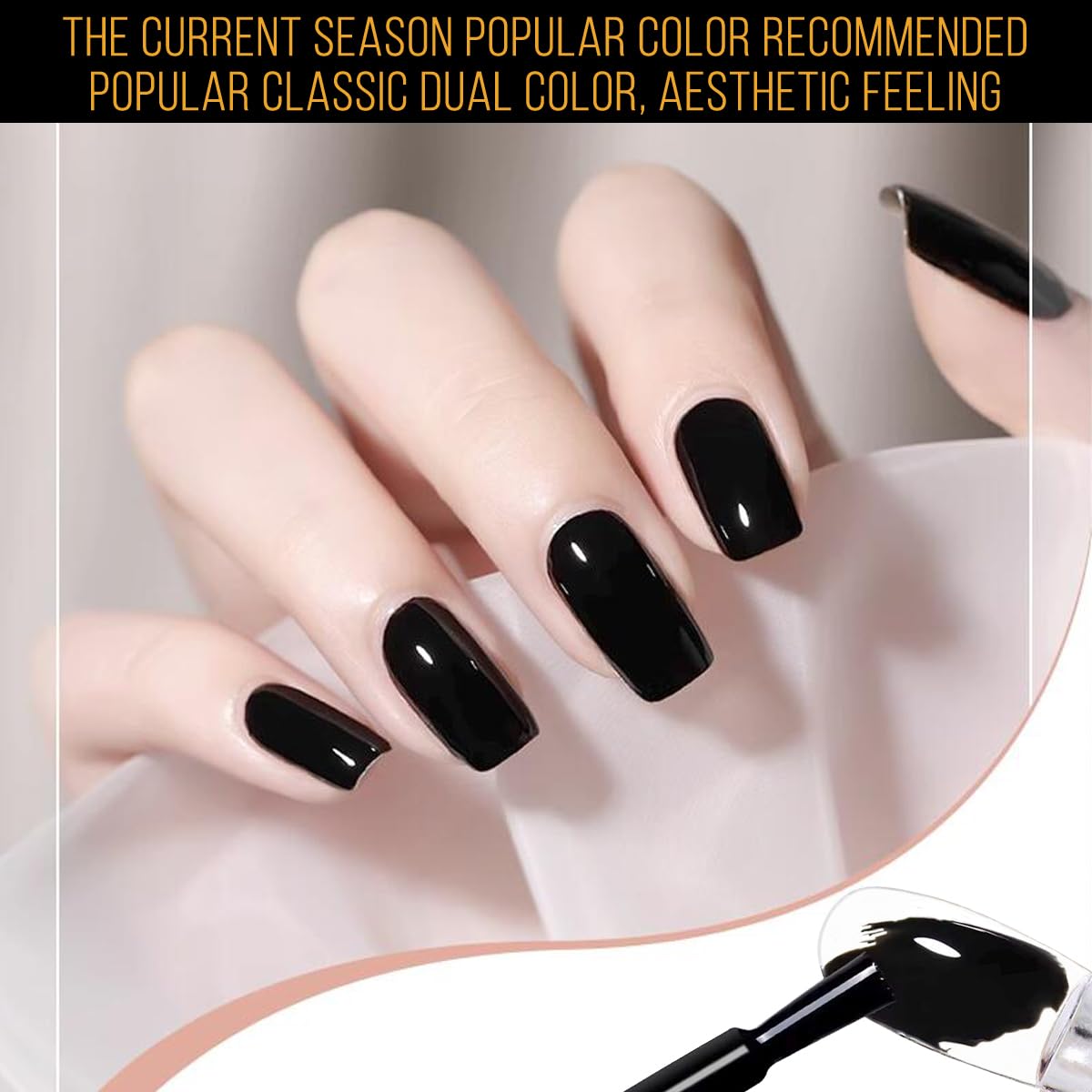 KINGMAS Esmalte de uñas de gel negro, 1 unidad de 0.5 fl oz (0.5 fl oz) para remojar arte de uñas, salón de manicura, lámpara de uñas de gel,