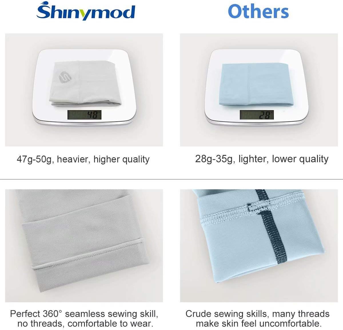 SHINYMOD Mangas de protección UV para hombres y mujeres
