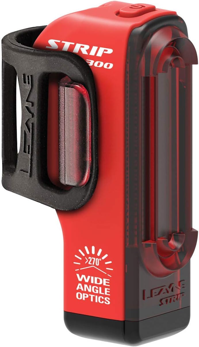 LEZYNE Tira Drive Pro – Luz trasera de bicicleta, 300 lúmenes, 53 horas de funcionamiento, recargable por USB, luz trasera para bicicleta, color rojo