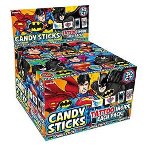 Batman & Superman Candy Sticks 30 Count Batman & Superman Candy Sticks 30 Count