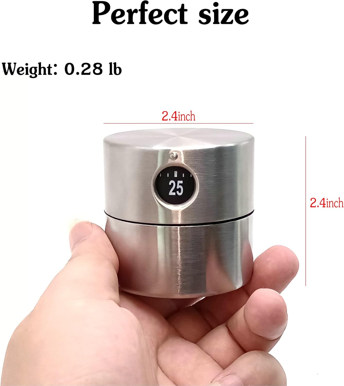 Temporizador de cocina de alto volumen, temporizador de huevos, temporizador de cuerda de 60 minutos con cuerpo de acero inoxidable, temporizador