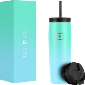 IRON FLASK Nomad – Vaso de 24 onzas con 2tapas (abatible y con pajilla), de acero inoxidable con aislamiento al vacío, doble pared, taza térmica IRON FLASK Nomad – Vaso de 24 onzas con 2tapas (abatible y con pajilla), de acero inoxidable con aislamiento al vacío, doble pared, taza térmica