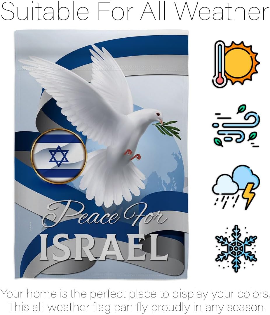 Paz para Israel – Juego de postes de jardín para decoración de jardín, decoración para el hogar, interior, tumba, patio, letrero para exteriores,