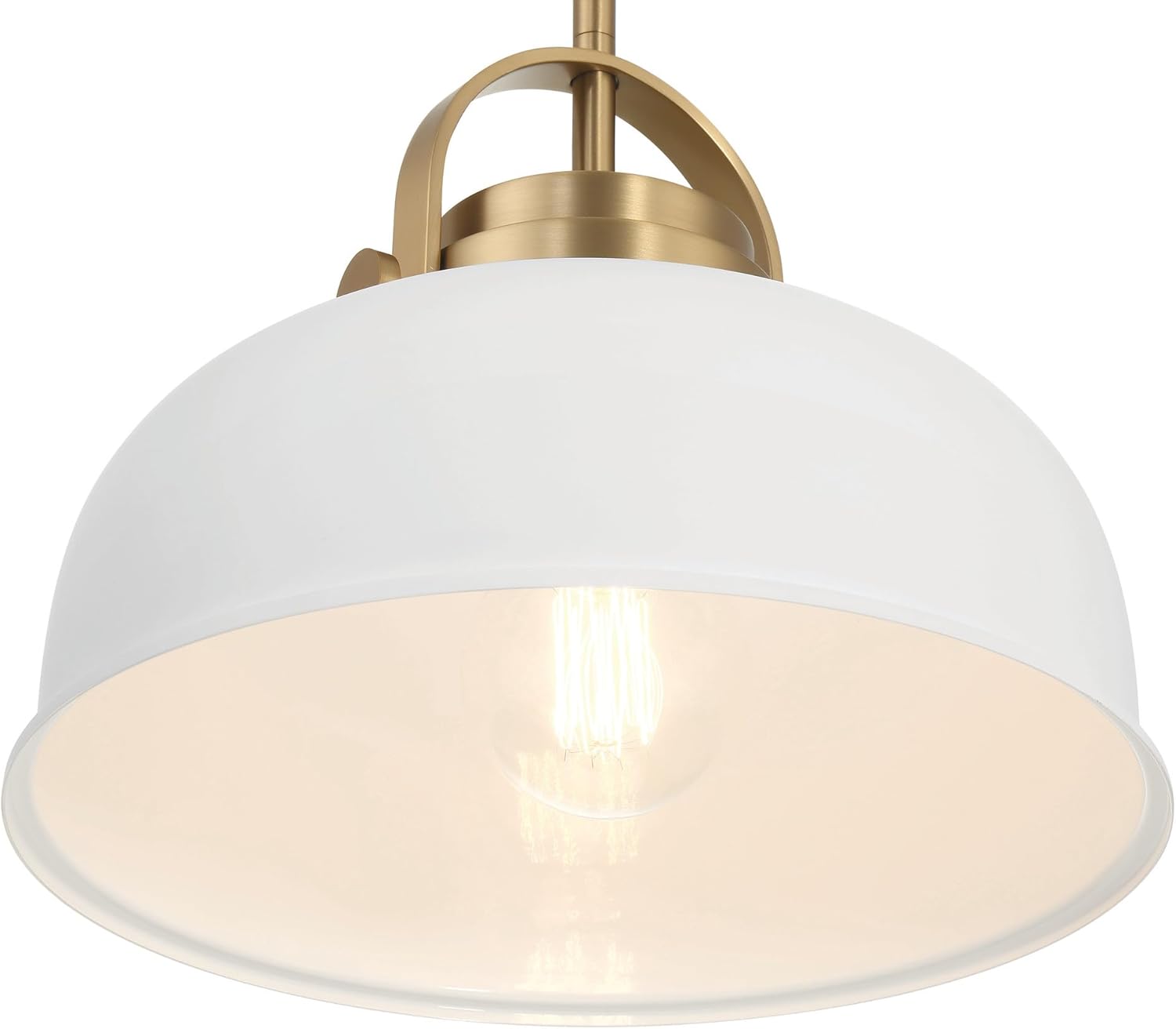 Robert Stevenson Lighting Arte – Lámpara de techo industrial de 2 tonos de metal, blanco y dorado