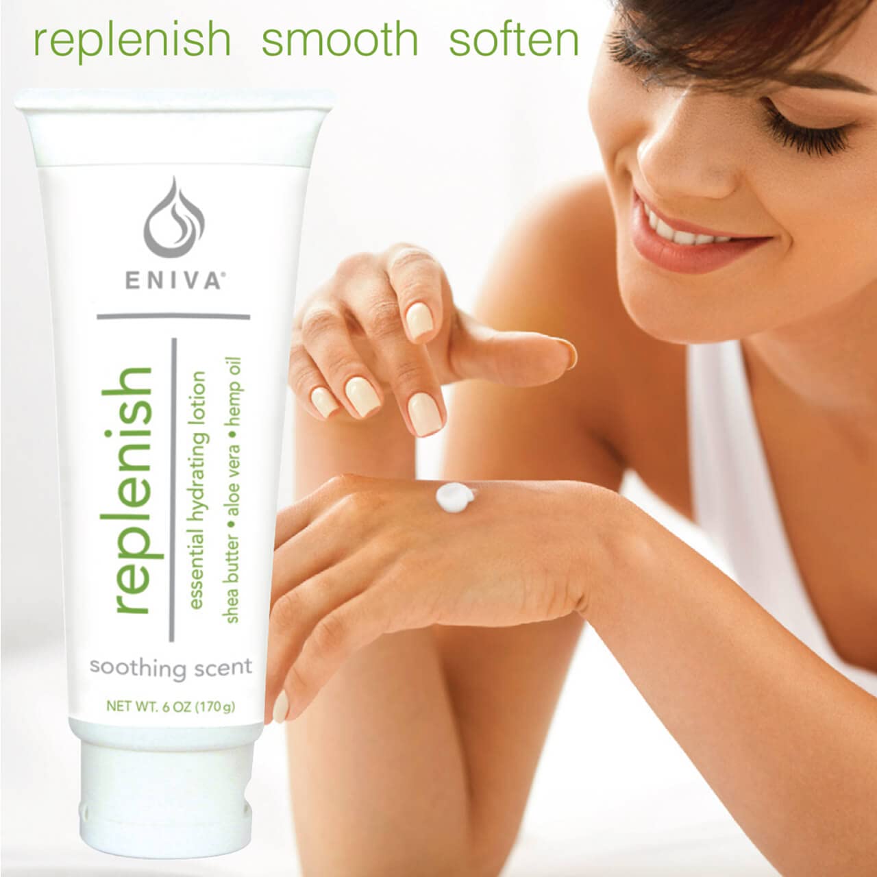 Eniva Crema hidratante prémium para cuerpo y cara para piel seca, loción hidratante natural, no grasa, fragancia ligera, (6 onzas)