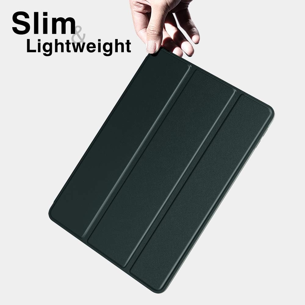 MoKo – Funda compatible con iPad 2019, fina, ligera, inteligente, carcasa, cubierta de soporte con protector trasero traslúcido esmerilado