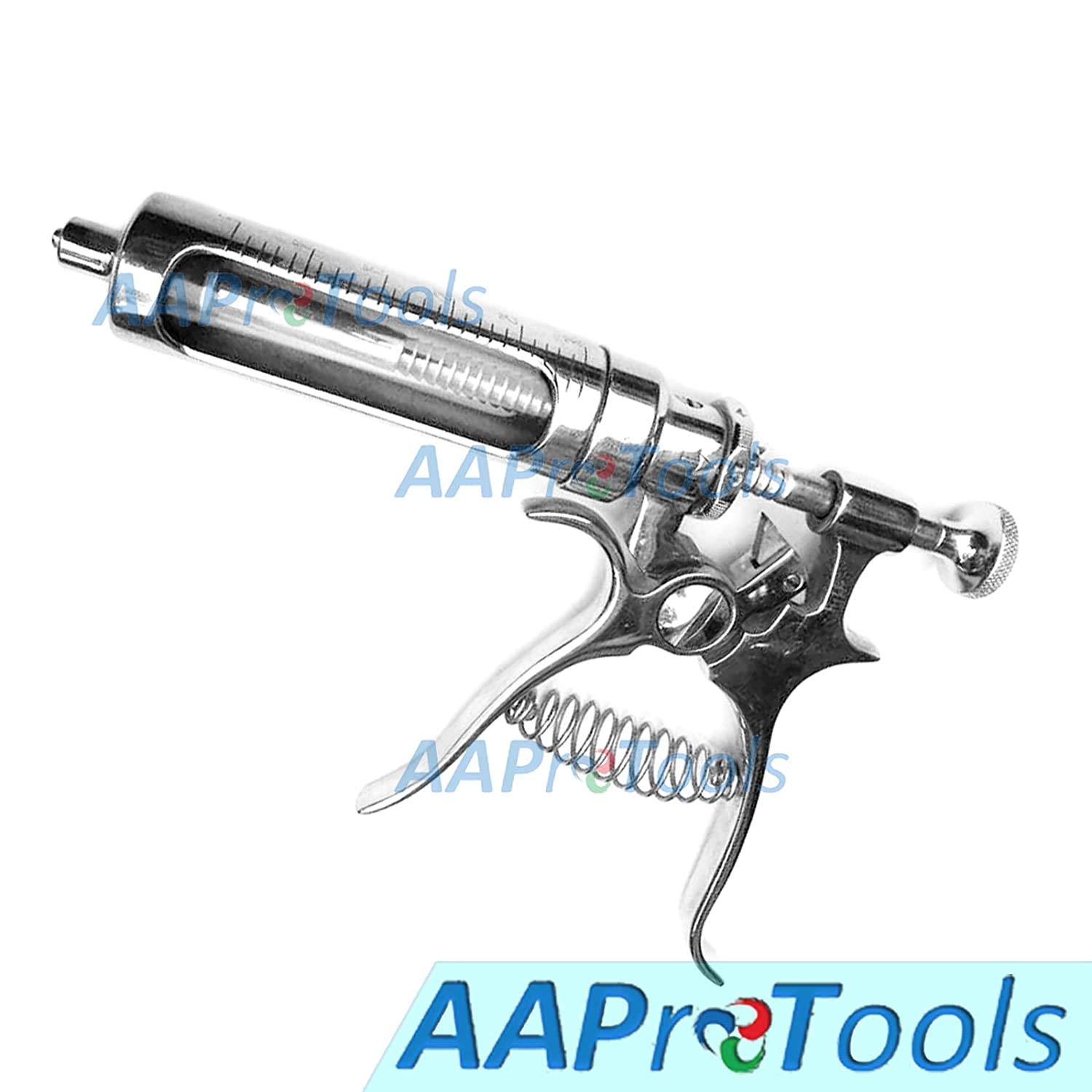 AAProTools 1 jeringa Hauptner de alto grado 30cc jeringa veterinaria dosificadora automática precisa cromada