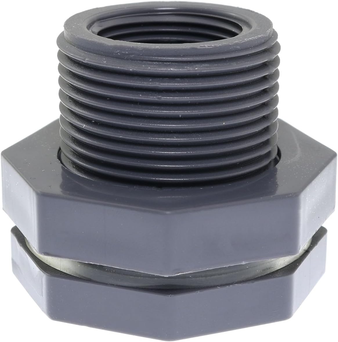 Montaje de mamparo de PVC de 34 pulgadas con tapones y junta de sello de silicona de 0.157 in de grosor, conector de tanque de agua de espita de