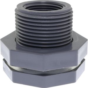 Montaje de mamparo de PVC de 34 pulgadas con tapones y junta de sello de silicona de 0.157 in de grosor, conector de tanque de agua de espita de Montaje de mamparo de PVC de 34 pulgadas con tapones y junta de sello de silicona de 0.157 in de grosor, conector de tanque de agua de espita de