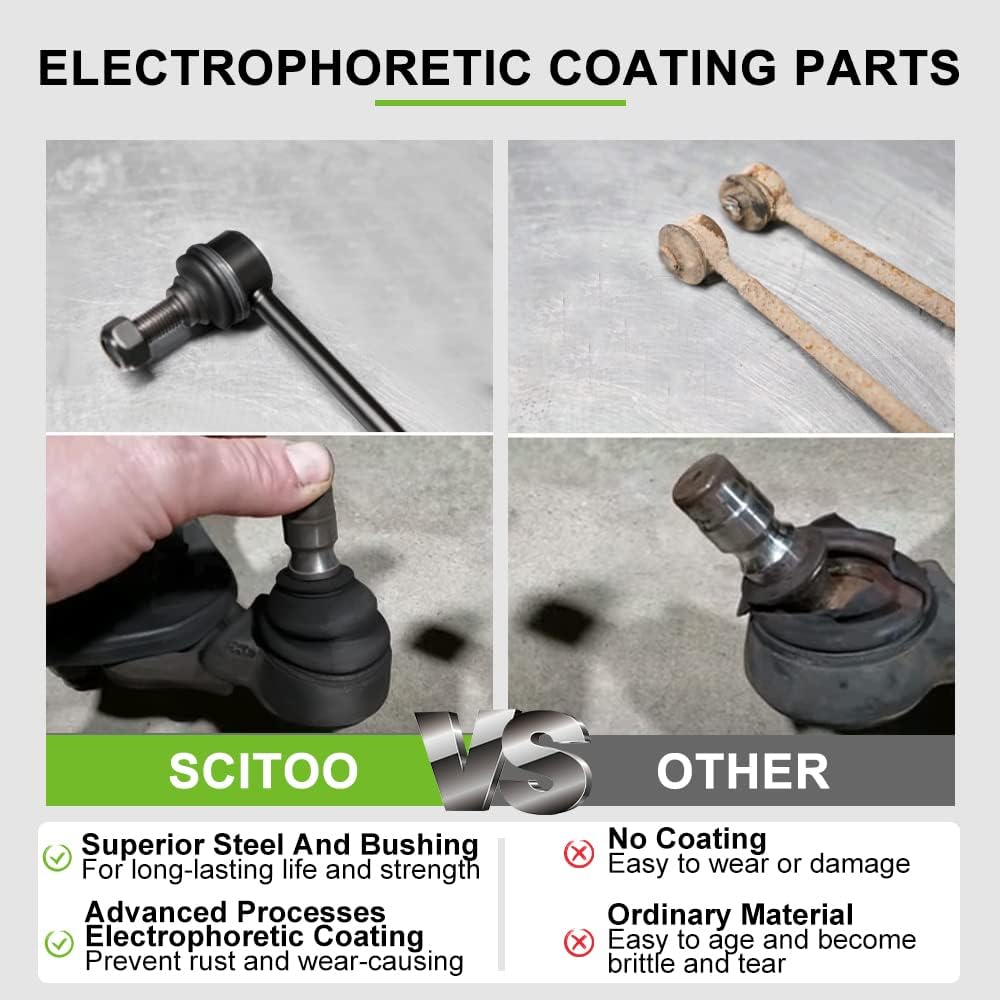 SCITOO 6 unids Kit de suspensión delantera interior exterior barra de acoplamiento extremos inferiores rótulas para 2004-2006 para Ford para F-150