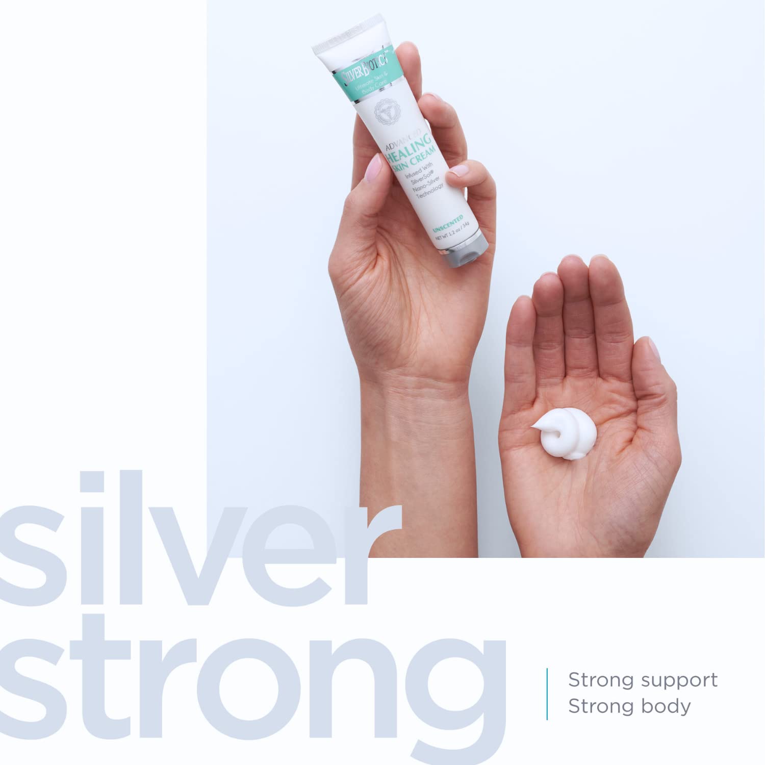 Silver Biotics Nano Silver Crema curativa  SilverSol y ácido hialurónico  Todos los ingredientes naturales para curar, suavizar las manchas y