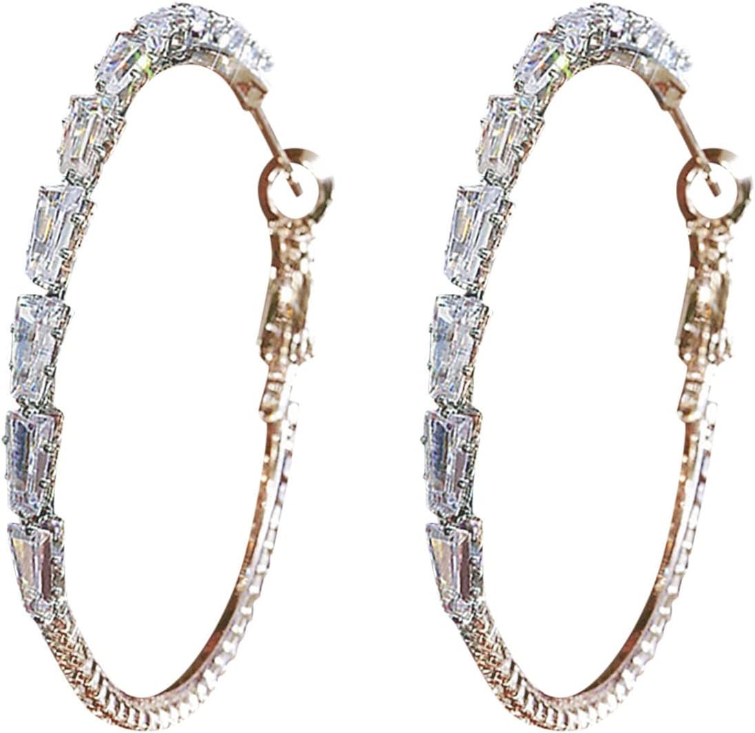 Pendientes grandes con diamantes de imitación circulares finos y colgantes dorados y plateados, elegantes aretes de diamantes de imitación para boda