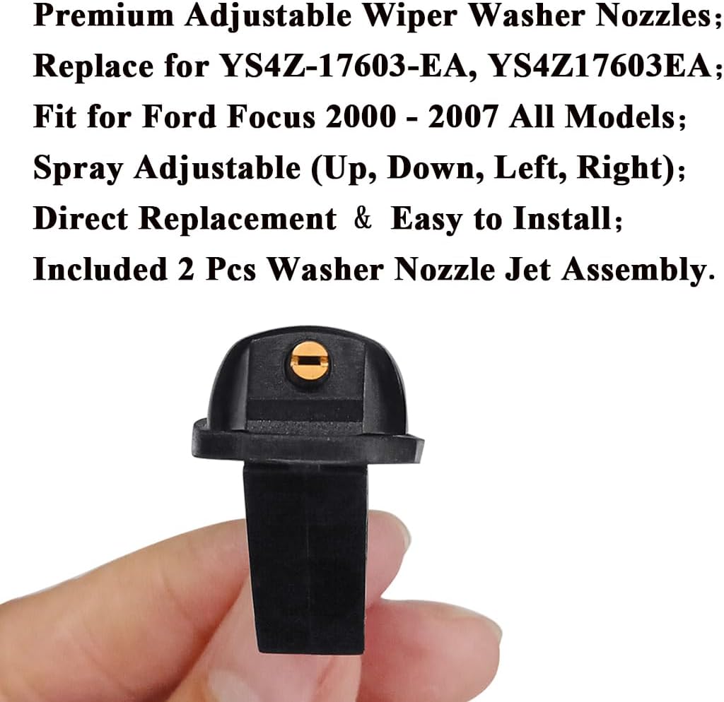 YS4Z-17603-EA – Boquillas de limpiaparabrisas ajustables de alta calidad para Ford Focus 2000 01 02 03 04 05 06 2007, repuesto directo  Fácil de