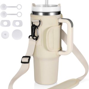 Bolsa de transporte para botella de agua Stanley de 40 onzas con asa, bolsa de neopreno para botella de agua con correa y tapón para derrames para Bolsa de transporte para botella de agua Stanley de 40 onzas con asa, bolsa de neopreno para botella de agua con correa y tapón para derrames para
