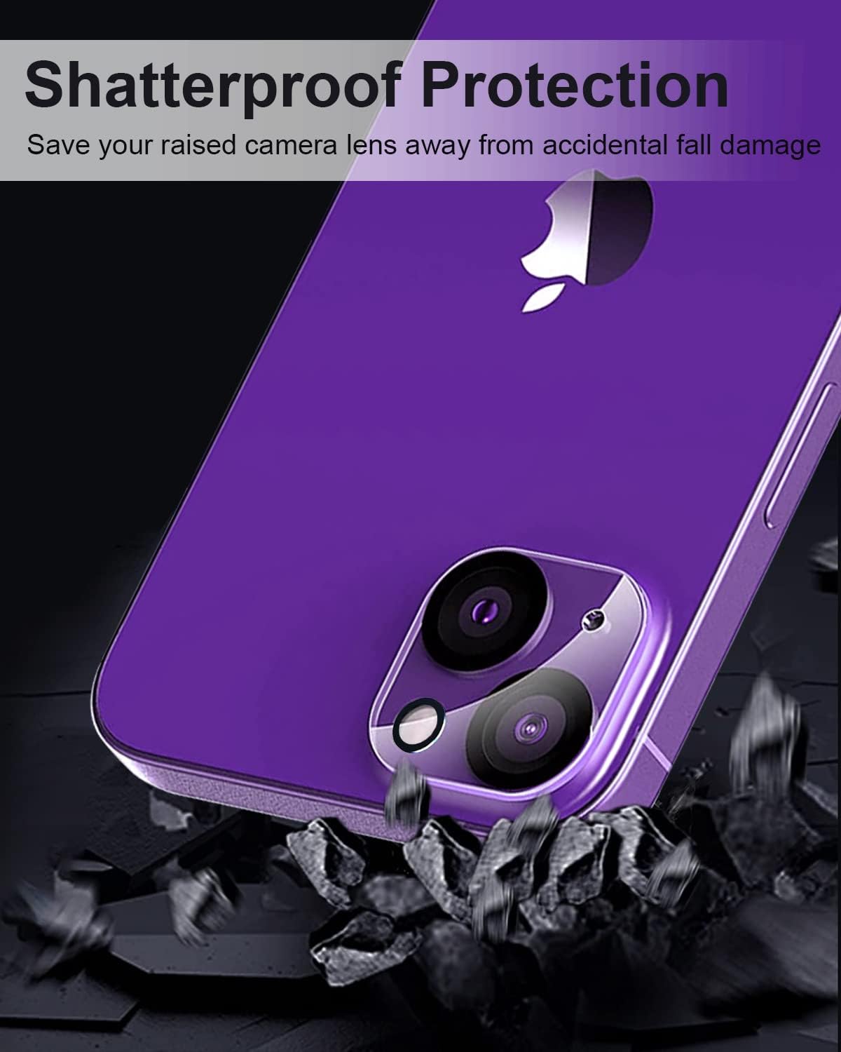 Paquete de 3 protectores de lente de cámara compatibles con iPhone 14 Plus y iPhone 14, vidrio templado 9H, antiarañazos, Ultra HD, fundas de cámara