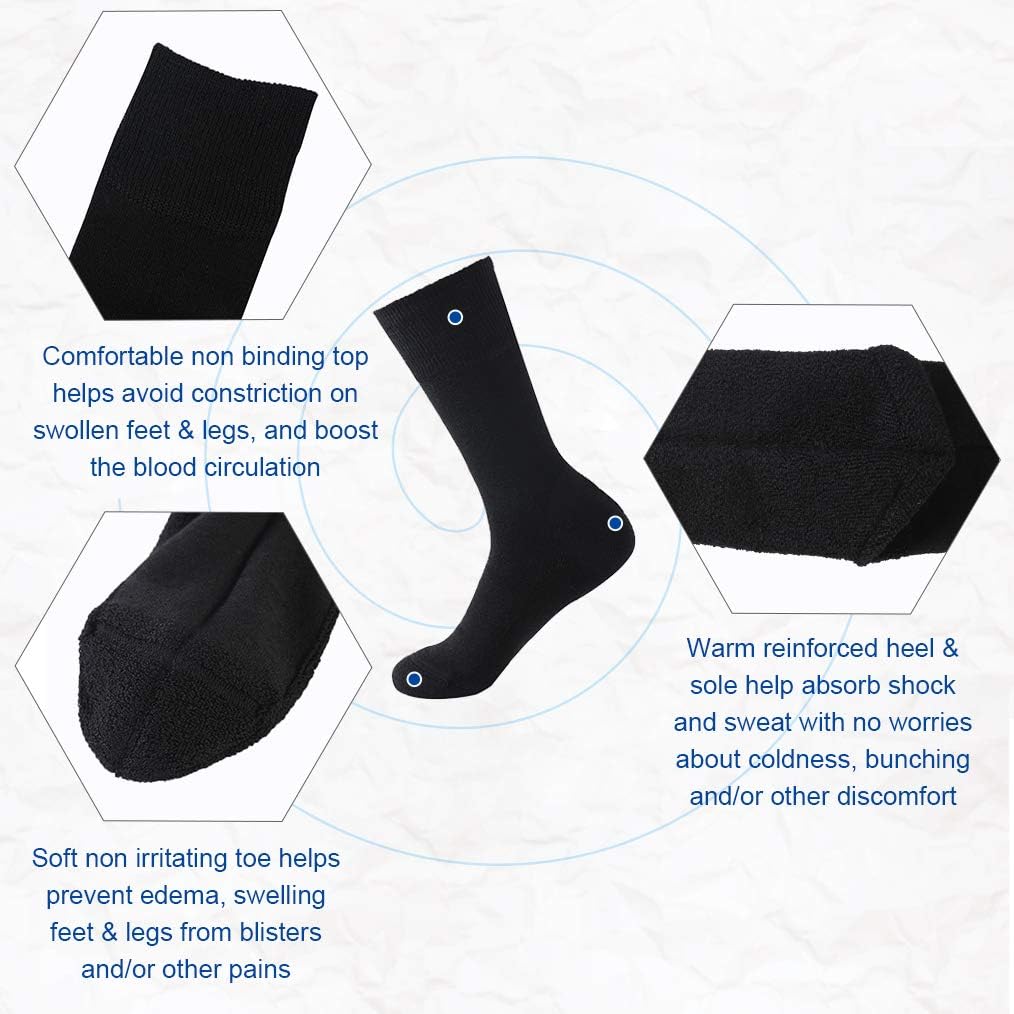 Forcool Calcetines de lana merina para diabéticos para hombres y mujeres, ML, XL, 13 pares