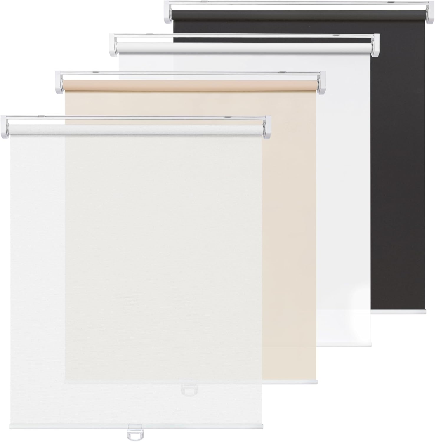 Persianas enrollables sin cordones, sin herramientas, sin cordones, filtrado de luz, con aislamiento térmico, protección UV, persianas de privacidad