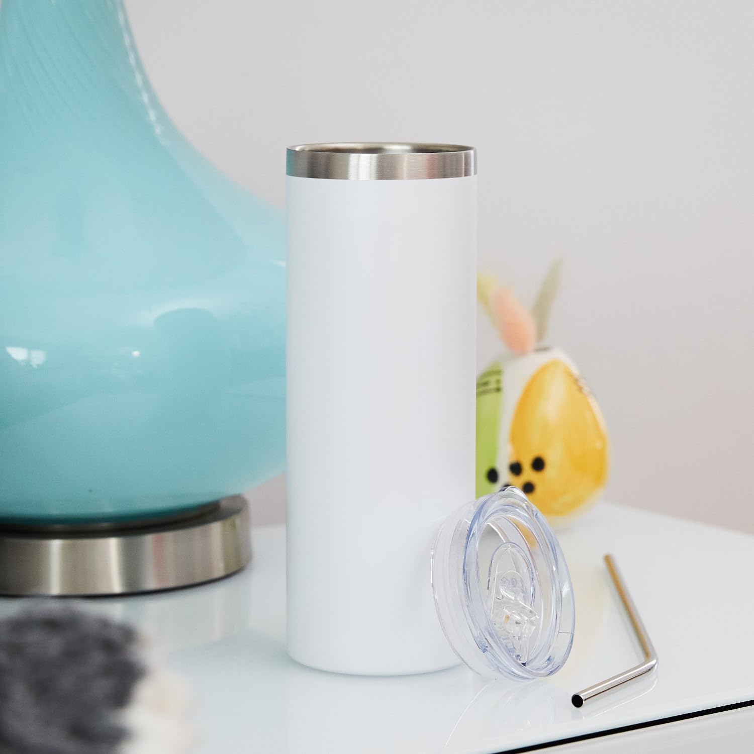 GAM – Vaso personalizado con grabado láser, vaso de café de 20 onzas, vaso delgado de acero inoxidable con tapa y pajilla, vaso aislado para botella
