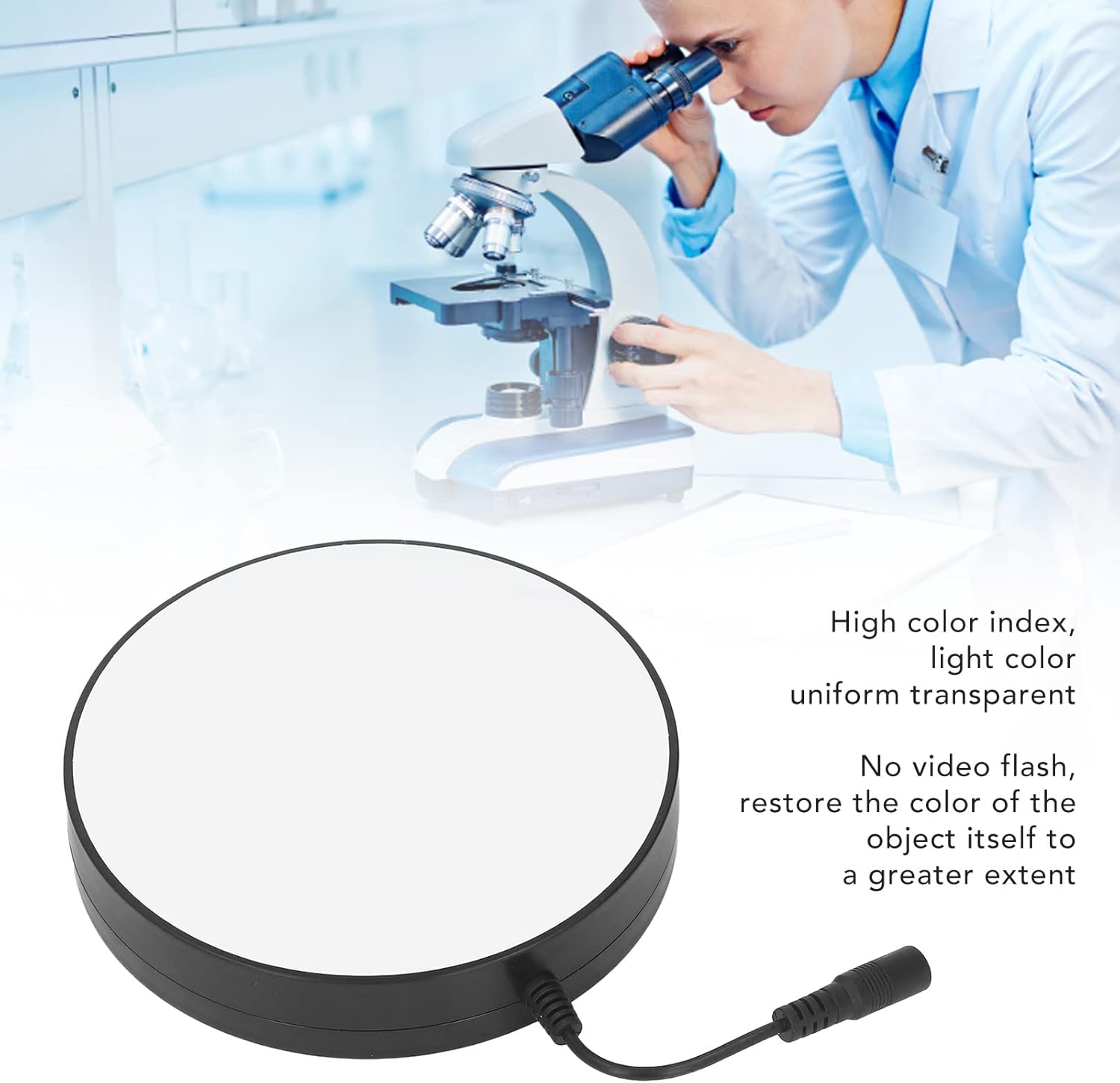 AC 0 a 250V LED anillo luz universal fuente de luz anillo soporte luz microscopio LED lámpara para laboratorios, bibliotecas, salas de estudio,