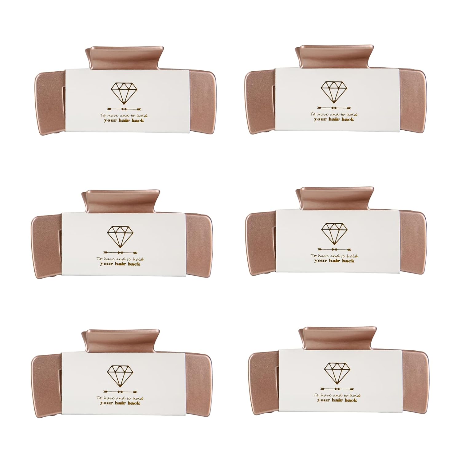 Loanzeg Pinzas cuadradas para el pelo de dama de honor, 4.1 pulgadas, juego de 6 pinzas rectangulares para el pelo para despedida de soltera, ideas