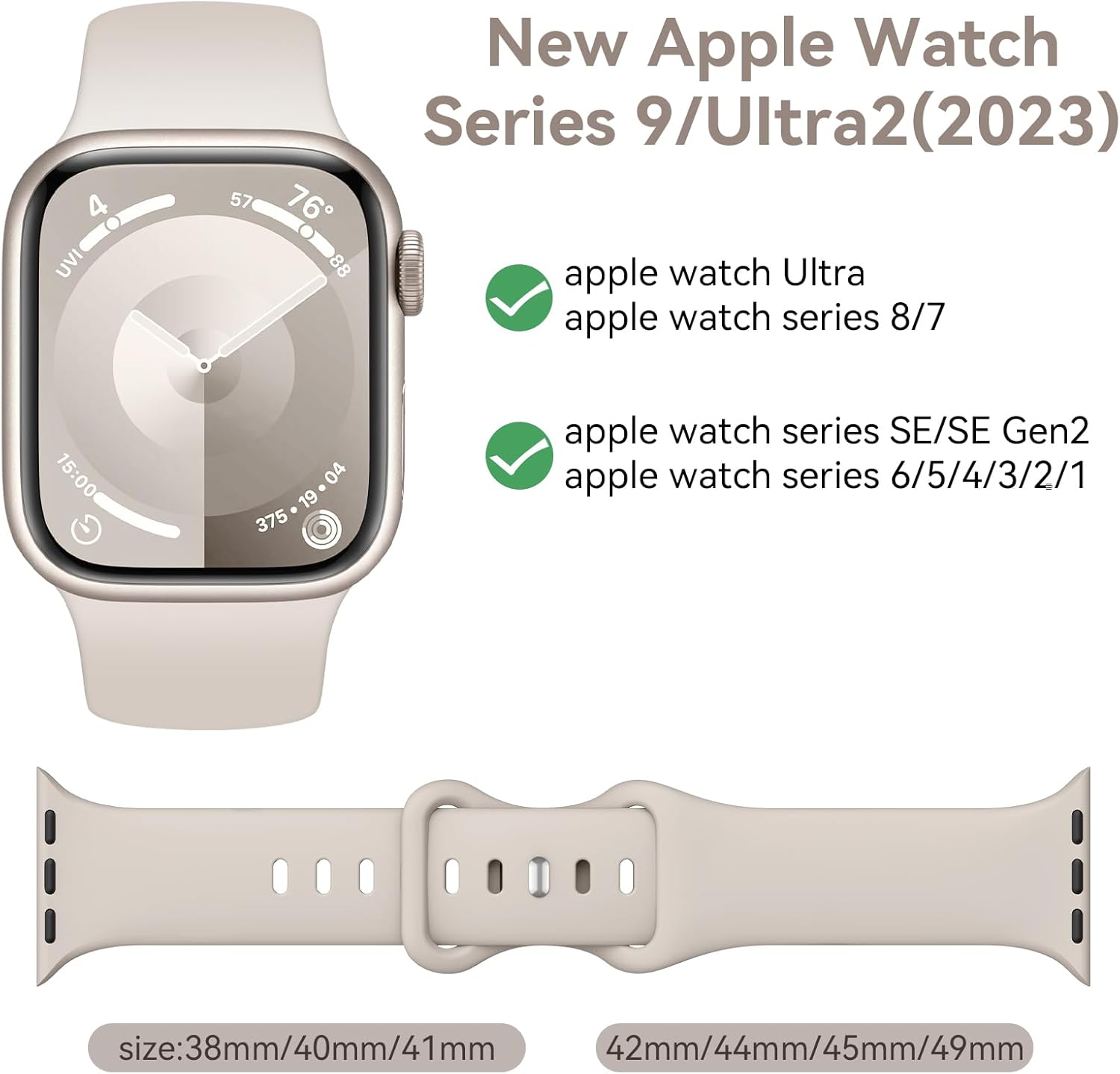 Paquete de 6 correas deportivas compatibles con Apple Watch de 1.575 pulgadas, 1.496 pulgadas, 1.614 pulgadas, 1.654 pulgadas, 1.732 pulgadas, 1.772