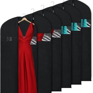 KEEGH Bolsas de ropa para colgar ropa de 60 pulgadas (juego de 6) bolsas de vestir para vestidos, bolsas de vestir largas para almacenamiento en KEEGH Bolsas de ropa para colgar ropa de 60 pulgadas (juego de 6) bolsas de vestir para vestidos, bolsas de vestir largas para almacenamiento en