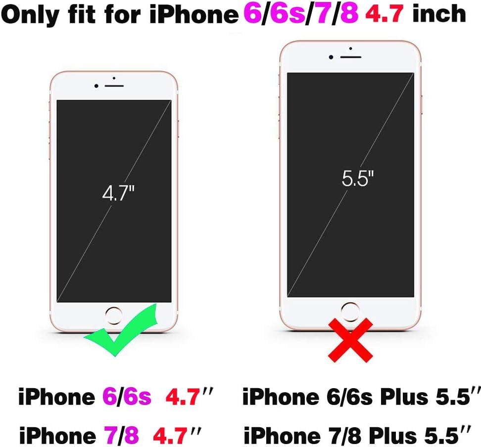 Asuwish Funda de teléfono para iPhone 66s78SE 2020 2022 con protector de pantalla brillante líquido con purpurina transparente híbrida cubierta
