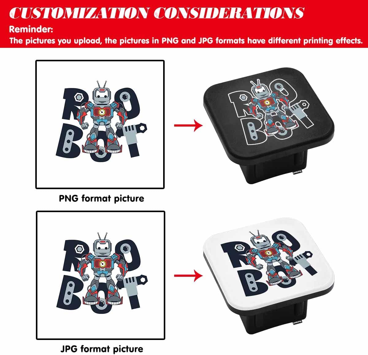Personaliza tu cubierta de enganche de remolque AUTO, tapa de enchufe de tubo receptor de remolque de patrón personalizado, compatible con inserto
