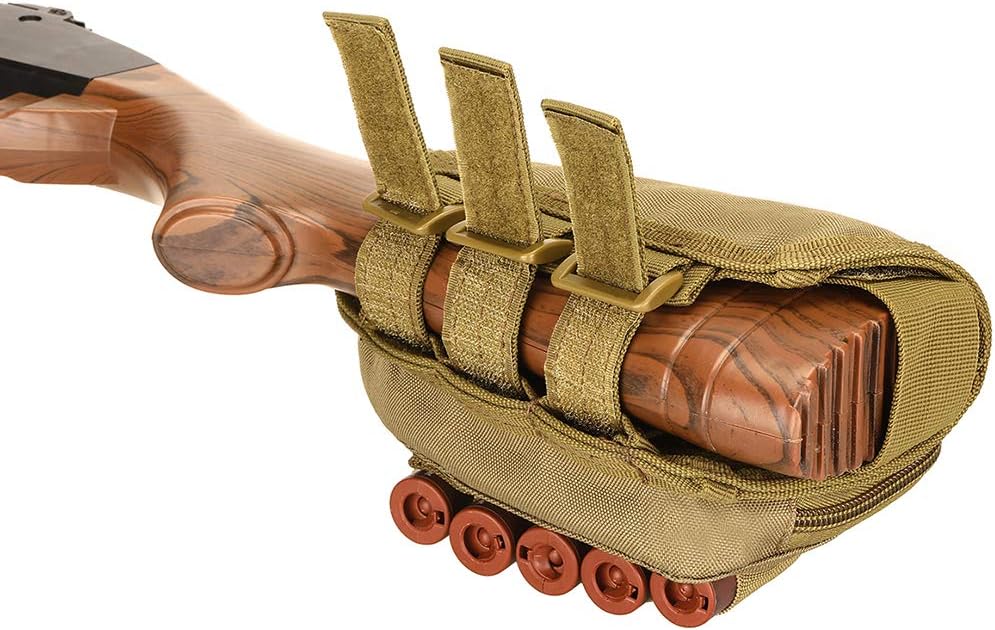 Buttstock – Soporte de carcasa táctica para escopeta, rifle, mejillas, bolsa de utilidad con doble cremallera de 2 vías